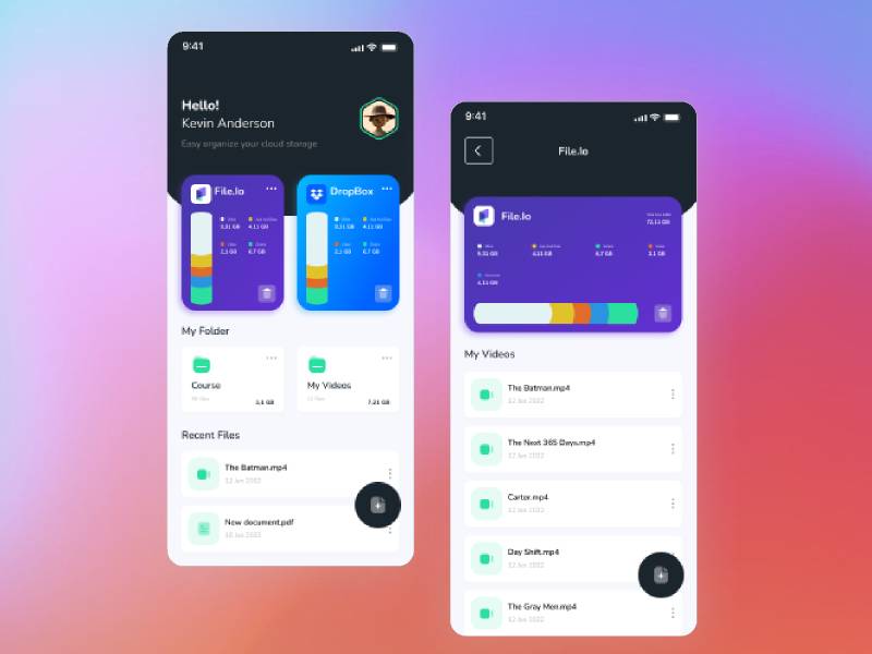 Manager Files UI Design Figma Mobile Template | UI4Free