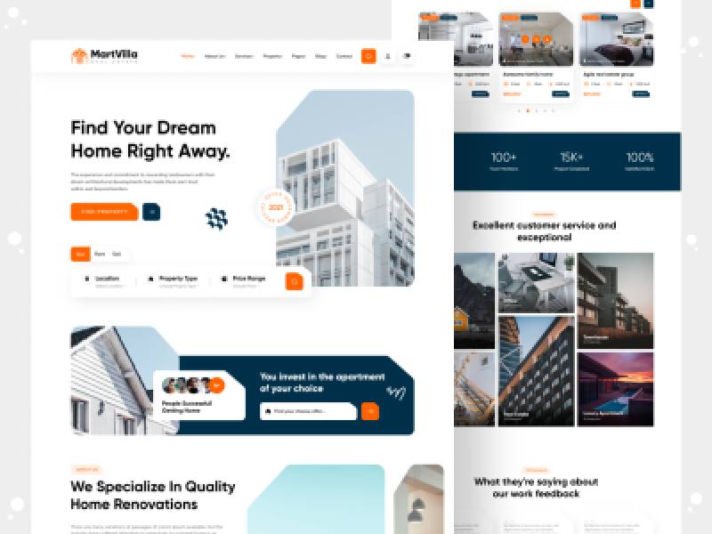 Martvilla - Real Estate Agency Website Figma template | UI4Free