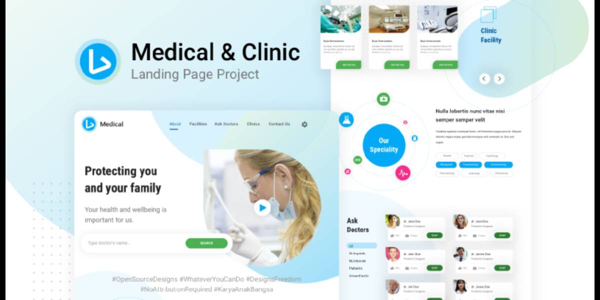 Medical & Clinic Landing Page Figma Website Template