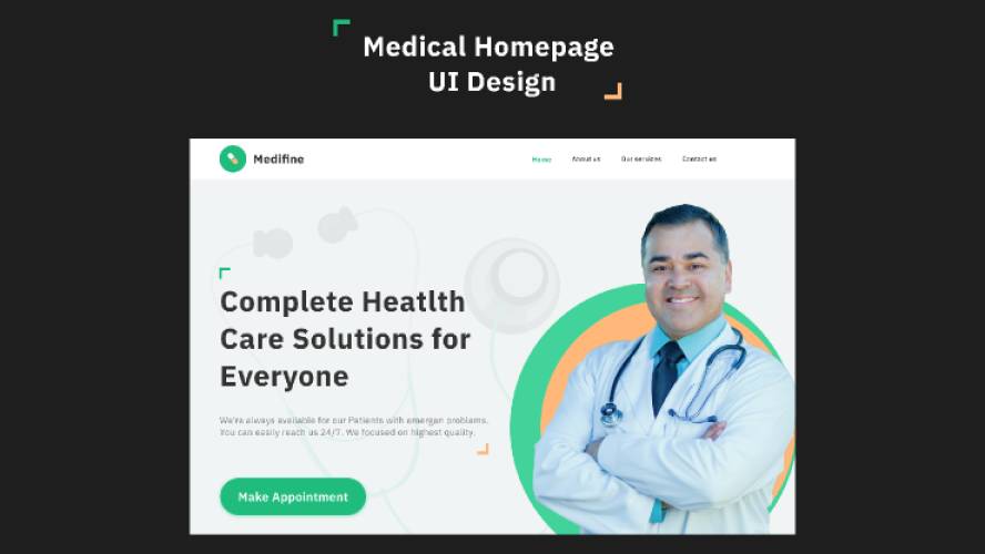 Medifine - A Medical related Homepage/Landing page Design