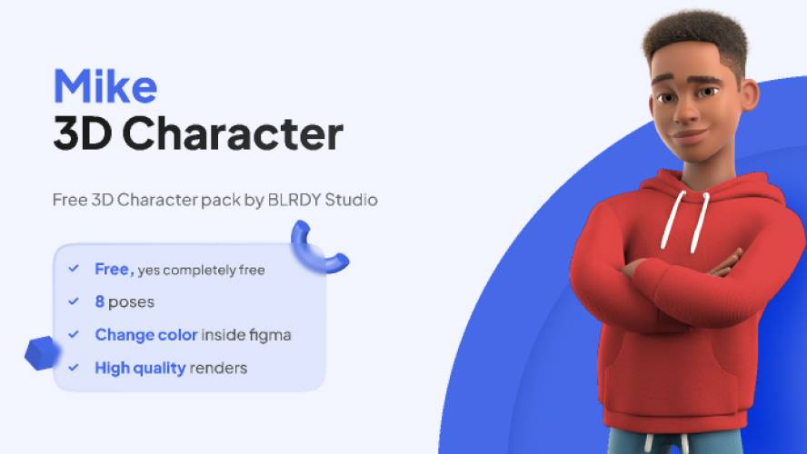 Mike 3D Character Figma Template