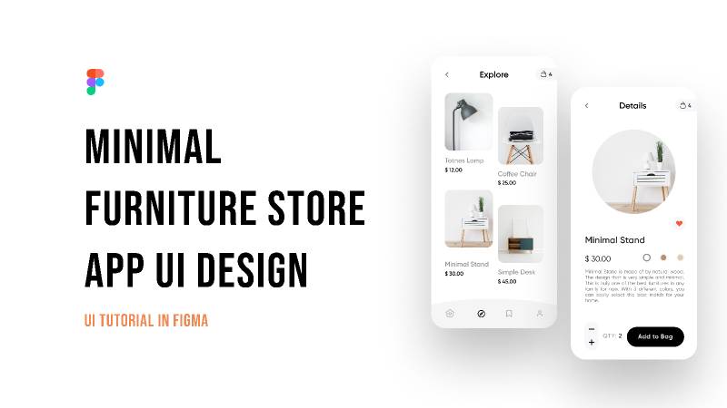 Minimal Furniture App Figma Template | UI4Free