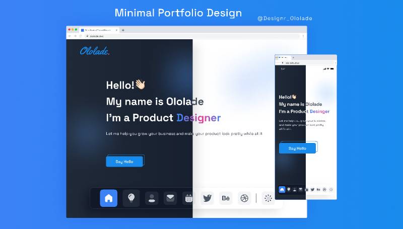 Minimal Portfolio Design Figma Template | UI4Free