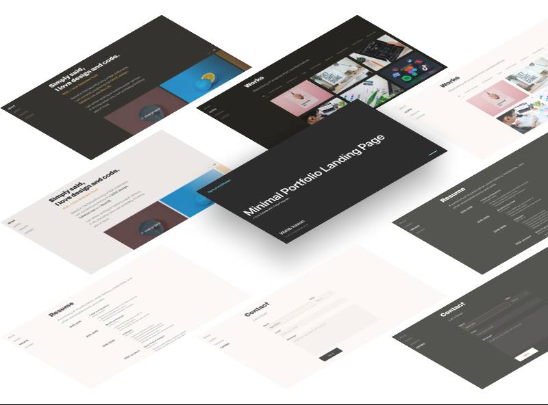 Minimal Portfolio Figma Landing Page | UI4Free