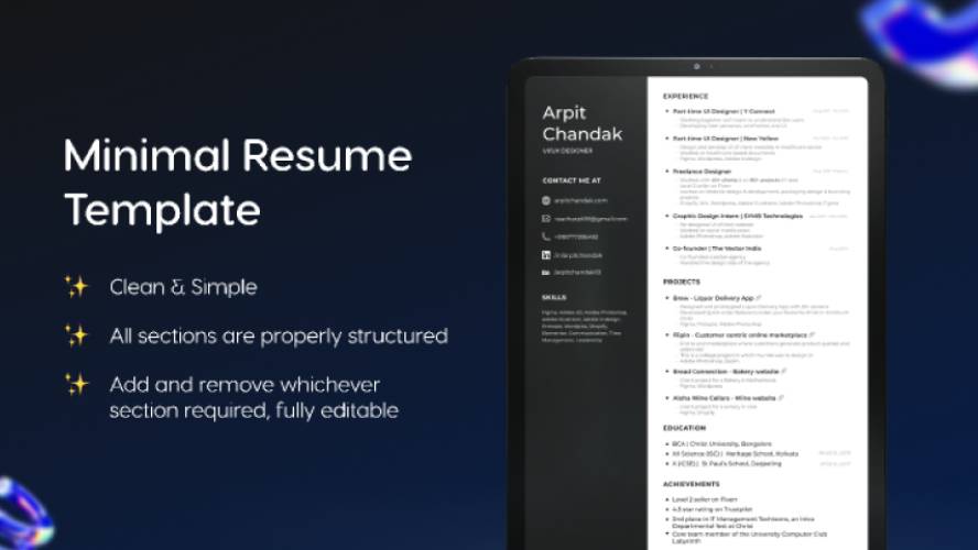 Minimal Resume Template Figma Template