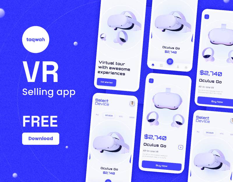 Mobile VR (Virtual Reality) Store UI UX Design UI Figma Template | UI4Free