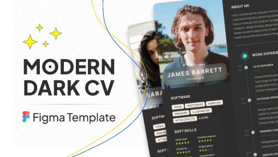 Modern Dark CV Figma Template.