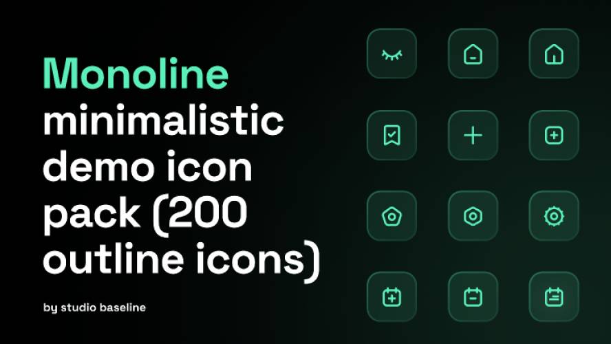 Monoline icon pack demo figma template