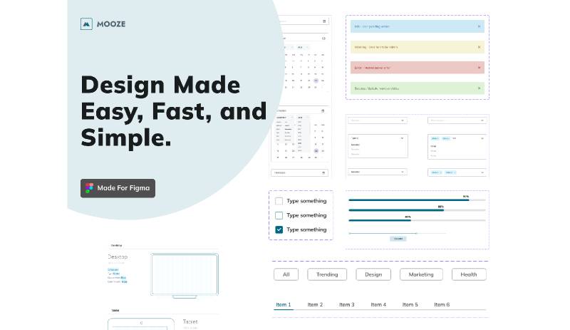 Mooze web Design system v 1.0 Figma Ui Kit | UI4Free