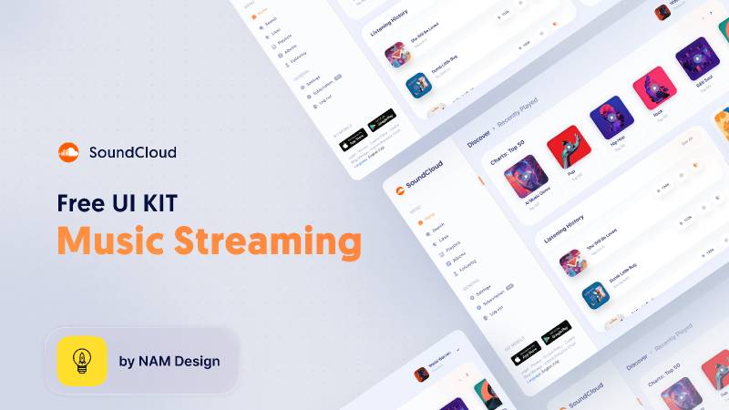 Music Stream - Soundcloud Web Design Figma Template | UI4Free