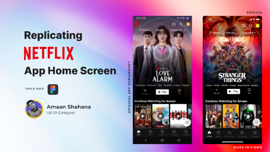 Netflix Mobile Homepage Replica Figma Free Template