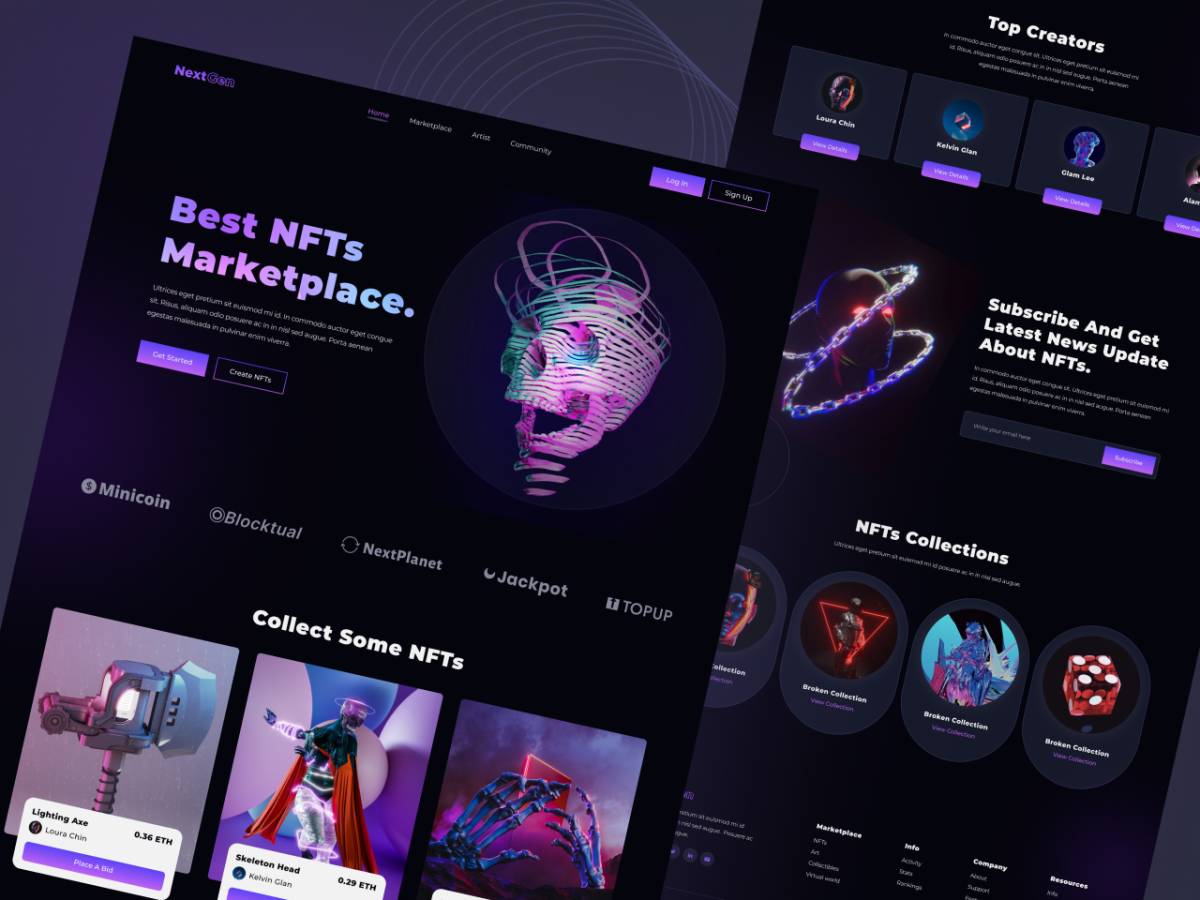 Nextgen Nft Marketplace Free Figma Design Template Ui4free