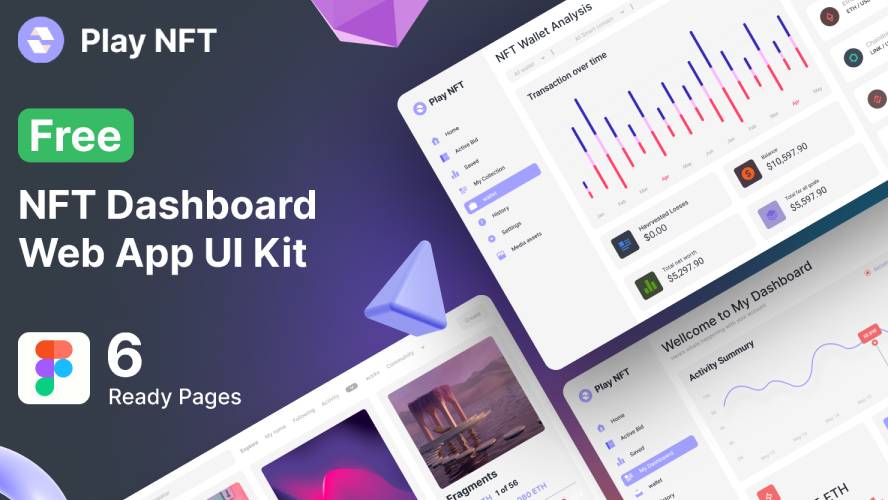 NFT Dashboard Web App UI Kit Figma Template