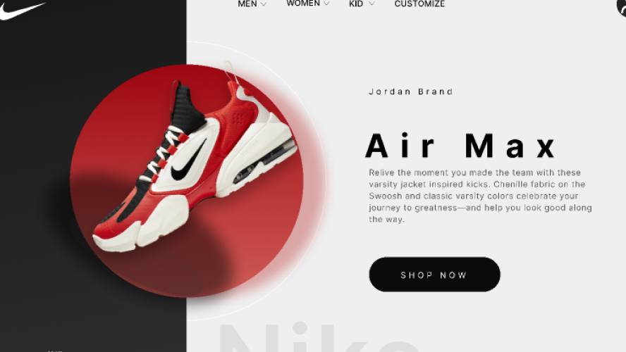 Nike Air max - Figma Landing Page