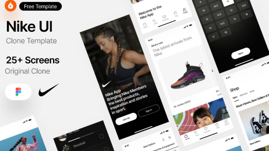 Nike App iOS Clone UI Template Figma Resource