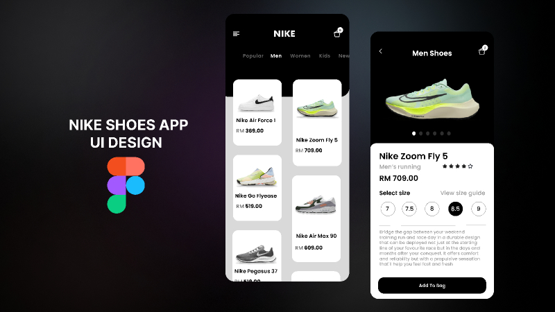 NIKE App UI Redesign Figma Free Mobile Ui Kit