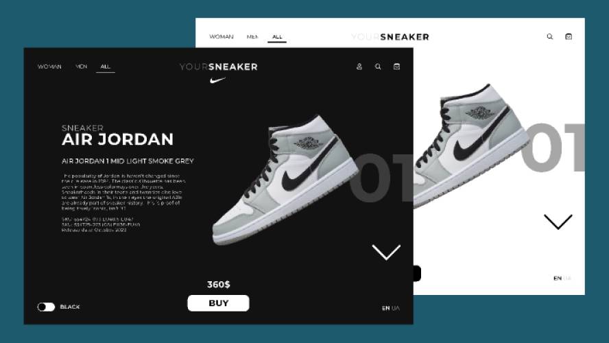 Nike sneaker website design figma template