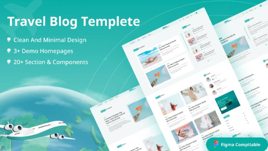 Notebook - Minimal Blog Template Figma Free Download