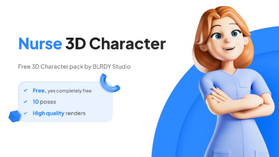 Nurse 3D Character Figma Template