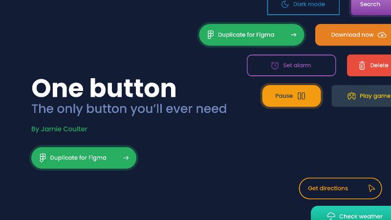 One button - The only button you'll ever need Figma Ui Kit | UI4Free