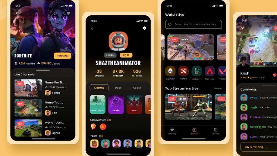 Online Game Streaming App Figma Mobile Template