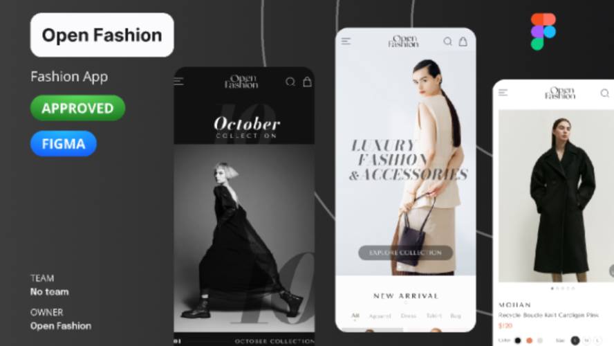 Open Fashion Figma Fashion Mobile App