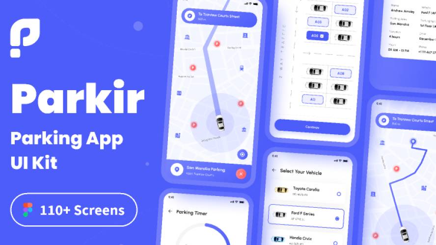 Parkir - Parking App UI Kit Figma Template