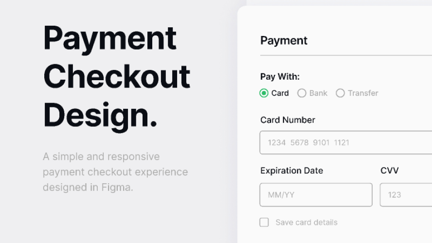 Payment Checkout Design Figma Free Template