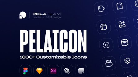 Pelaicon - 1300+ Customizable Figma Icons