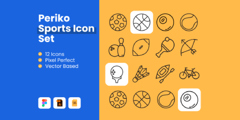 Periko- Sports Icon Set Figma Free Download | UI4Free