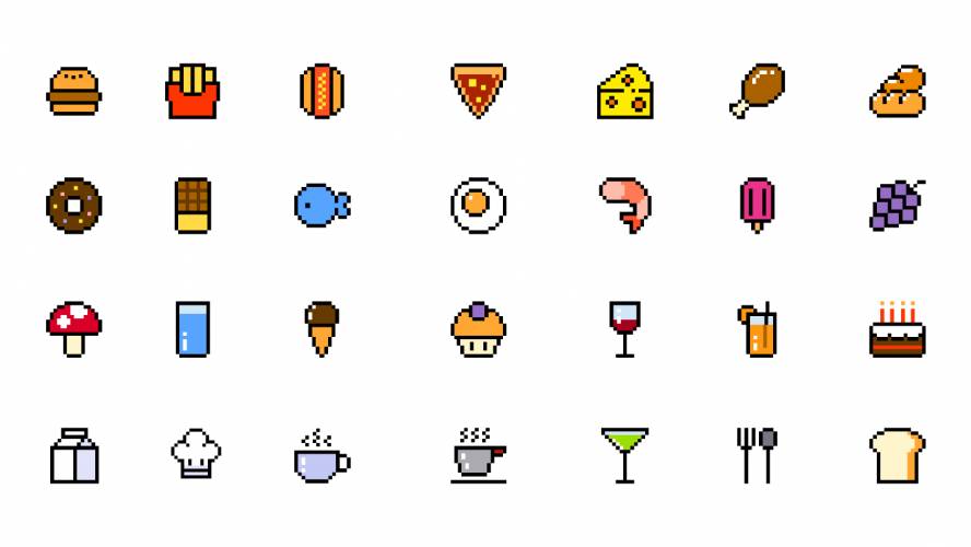 Pixel Food Icon Figma Template