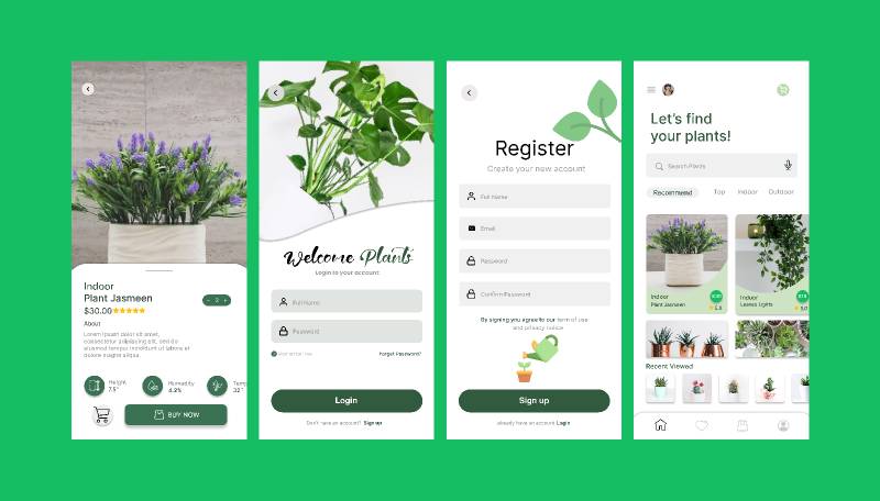 Plants fresher sale app figma template | UI4Free
