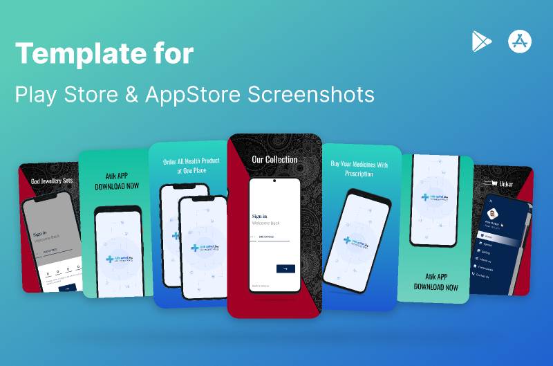 Play store & AppStore Screenshots Template Figma