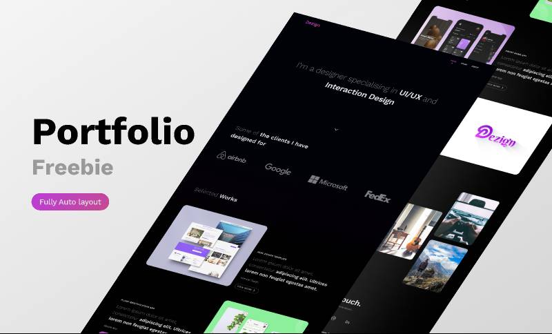 Portfolio Figma Website Template | UI4Free