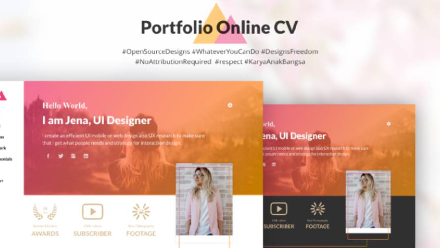 Portfolio Online CV Website Figma Free Download