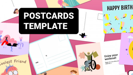 Postcard & E-card Template with Illustrations figma