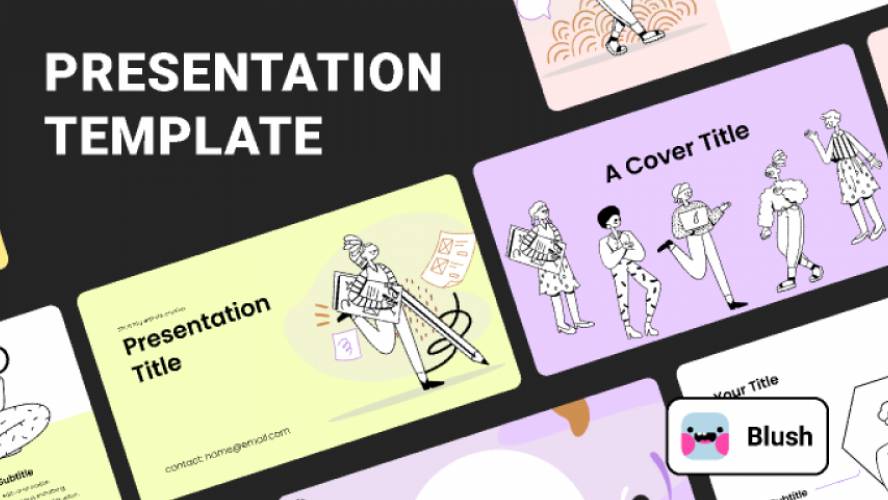 Presentation Template with Yuppies Illustrations figma