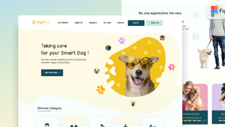 Puphub Landing page figma- Pet care