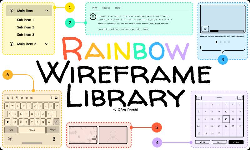 Rainbow wireframe library figma free download