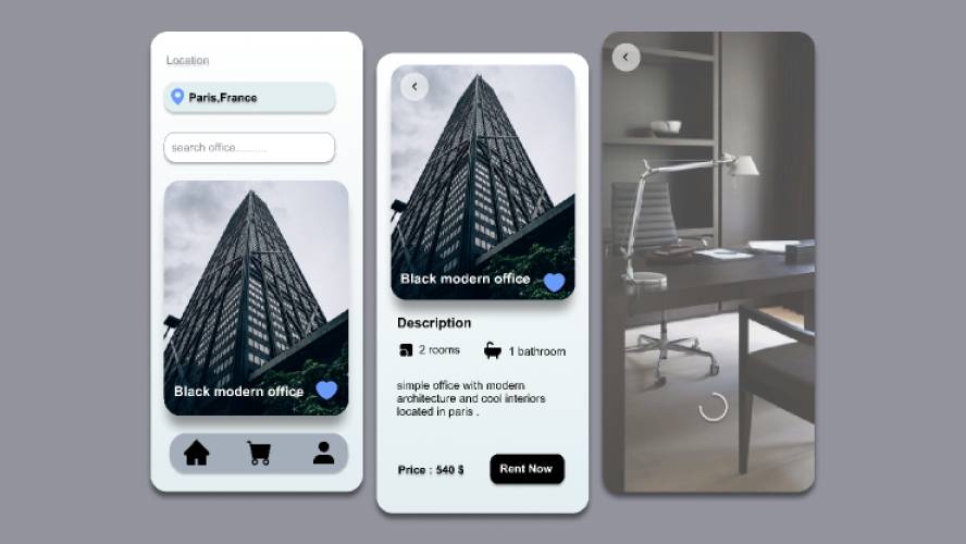 real estate app Figma mobile template