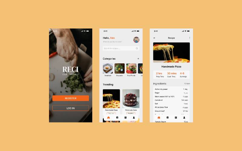 Recipe App Figma Mobile Template | UI4Free