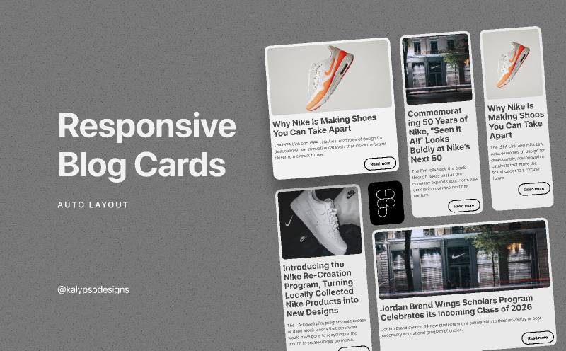 Responsive Blog cards - Auto Layout Figma Ui Kit
