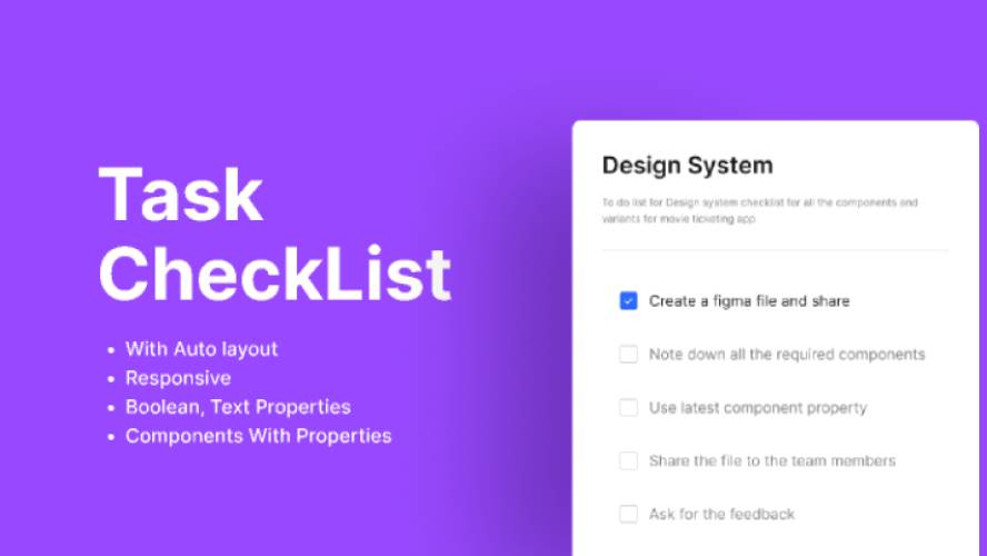 Responsive Task Checklist With Auto layout