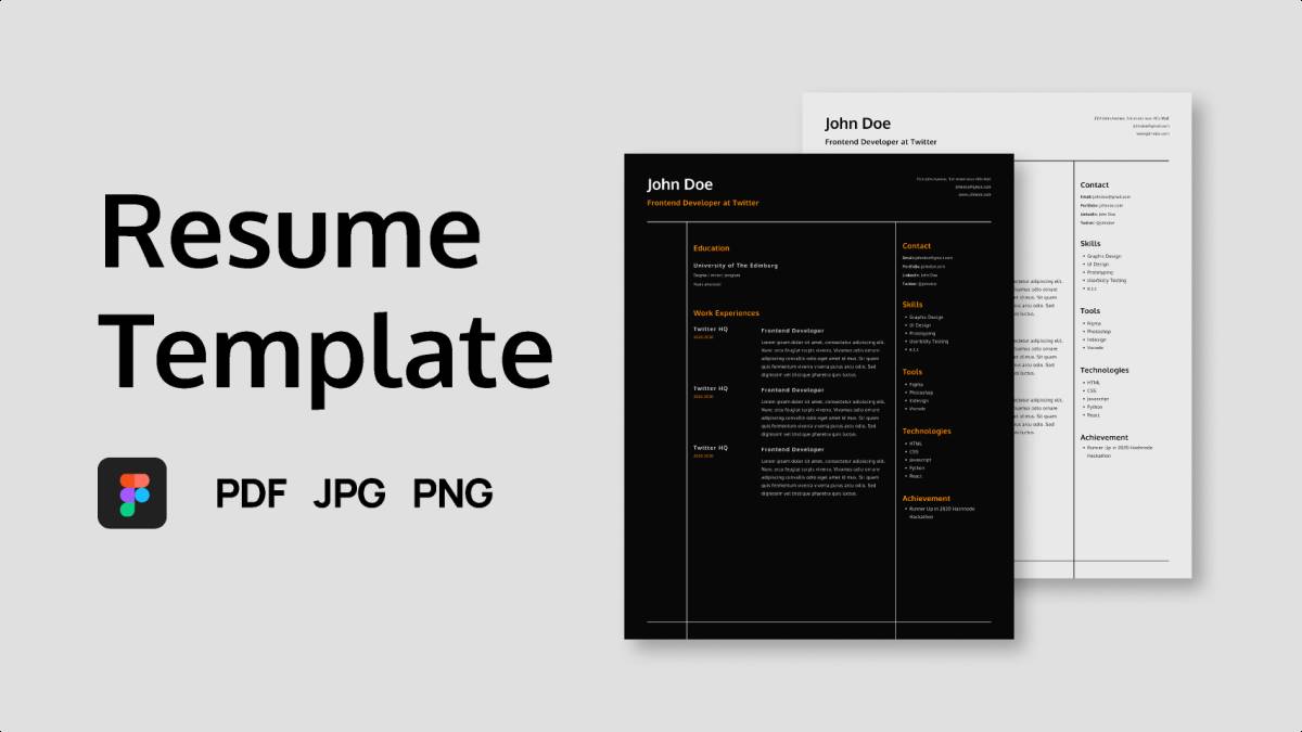 Resume Template Figma Design UI4Free