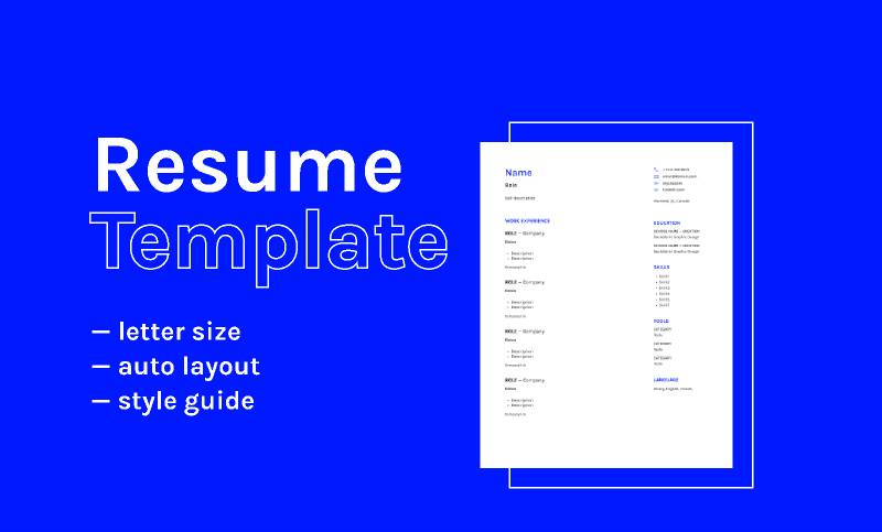 Resume Template Figma Free Resource