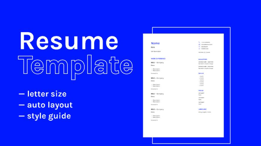 Resume Template Figma Free Resource