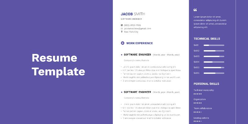 Resume template figma template | UI4Free