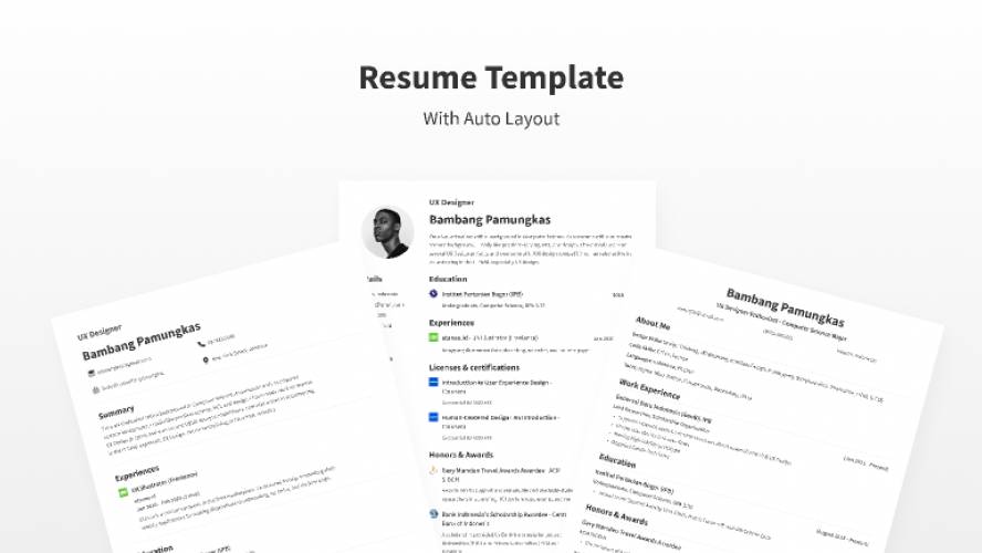 Download CV / Resume Template figma template Ui4free com