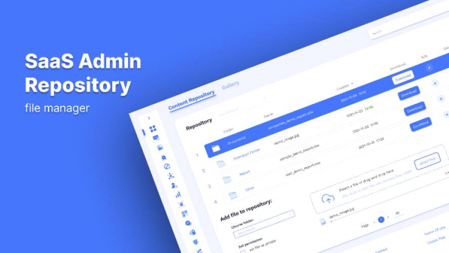 SaaS Admin Content Repository File Manager Figma Template