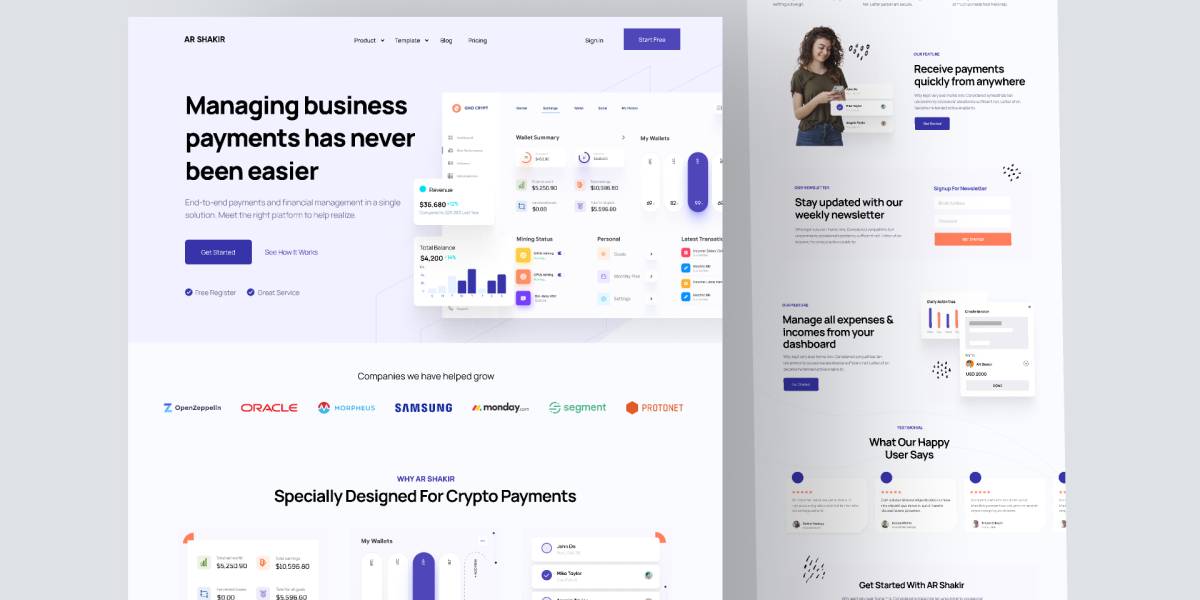 SaaS Landing Page Figma Free Template - Ui4free.com